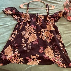 Torrid navy blue off shoulder top